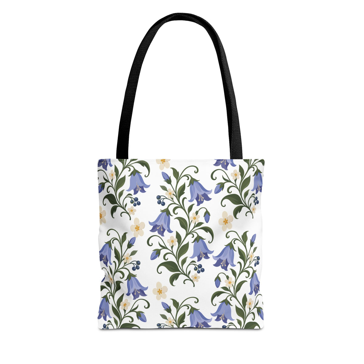 Bluebell Floral Tote Bag – All-Over Print Reusable Canvas Tote