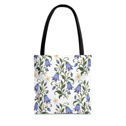 Bluebell Floral Tote Bag – All-Over Print Reusable Canvas Tote
