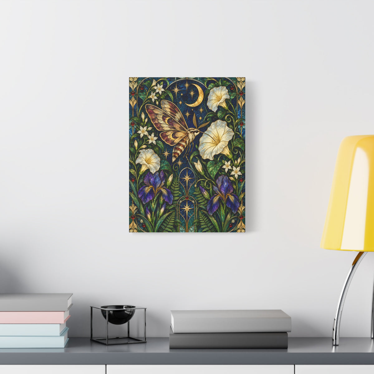 Moonlit Moth & Floral Botanical Print - 5 sizes