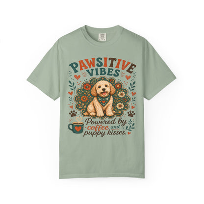 Pawsitive Vibes | Coffee & Puppy Kisses Dog Lover T-shirt