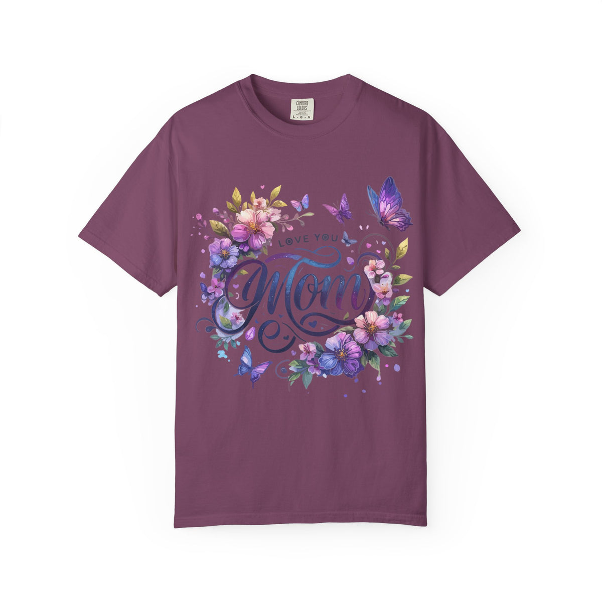 Love You Mom Floral Butterfly Gift Design