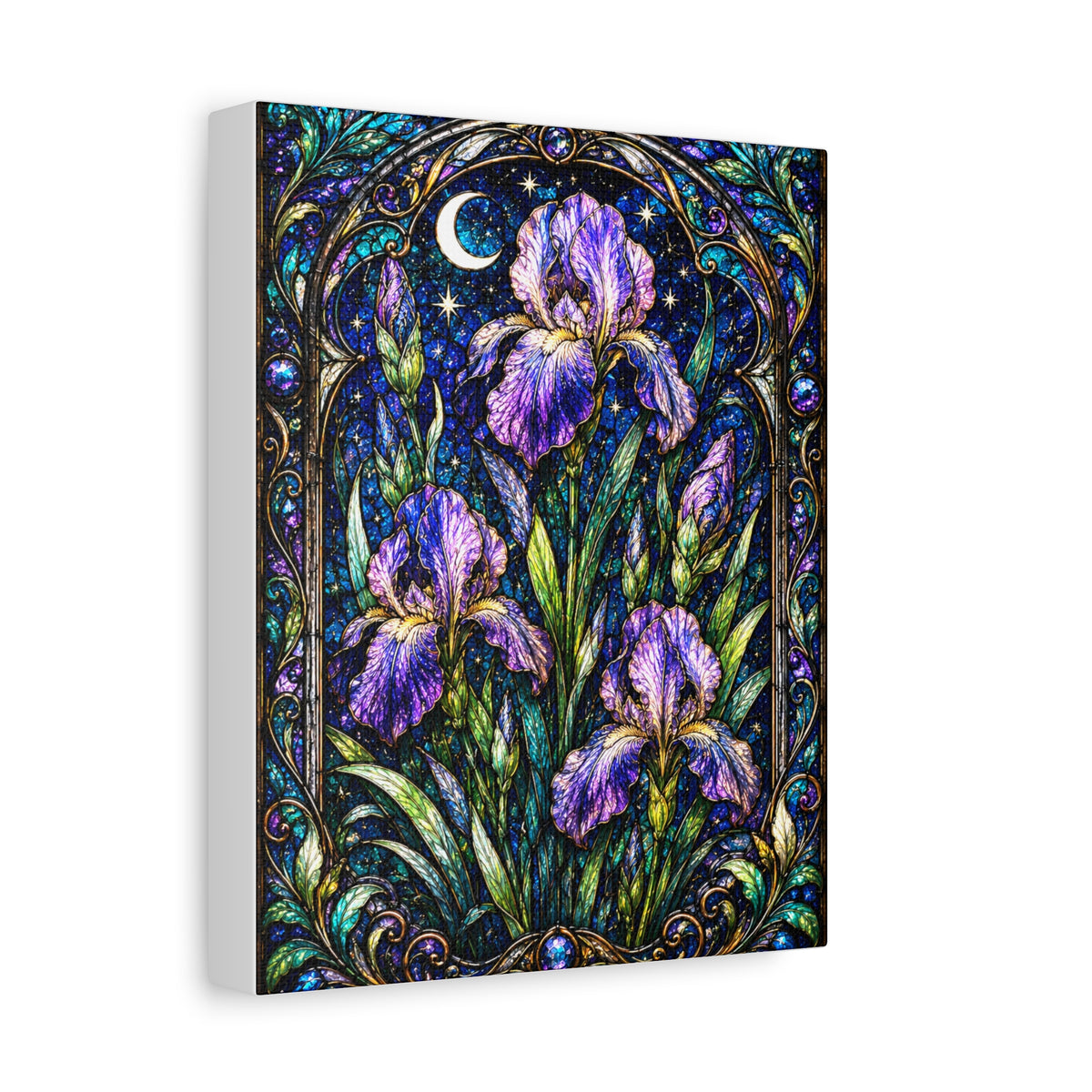 Iris Moon Matte Canvas Wall Art — Stretched Floral Botanical Print