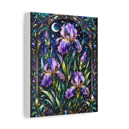Iris Moon Matte Canvas Wall Art — Stretched Floral Botanical Print