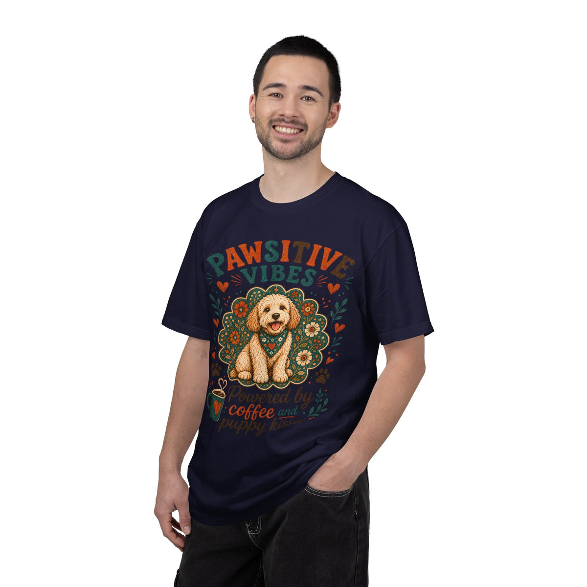 Pawsitive Vibes | Coffee & Puppy Kisses Dog Lover T-shirt