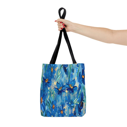 Cobalt Wildflower Meadow – Blue & Gold Painterly Floral Pattern