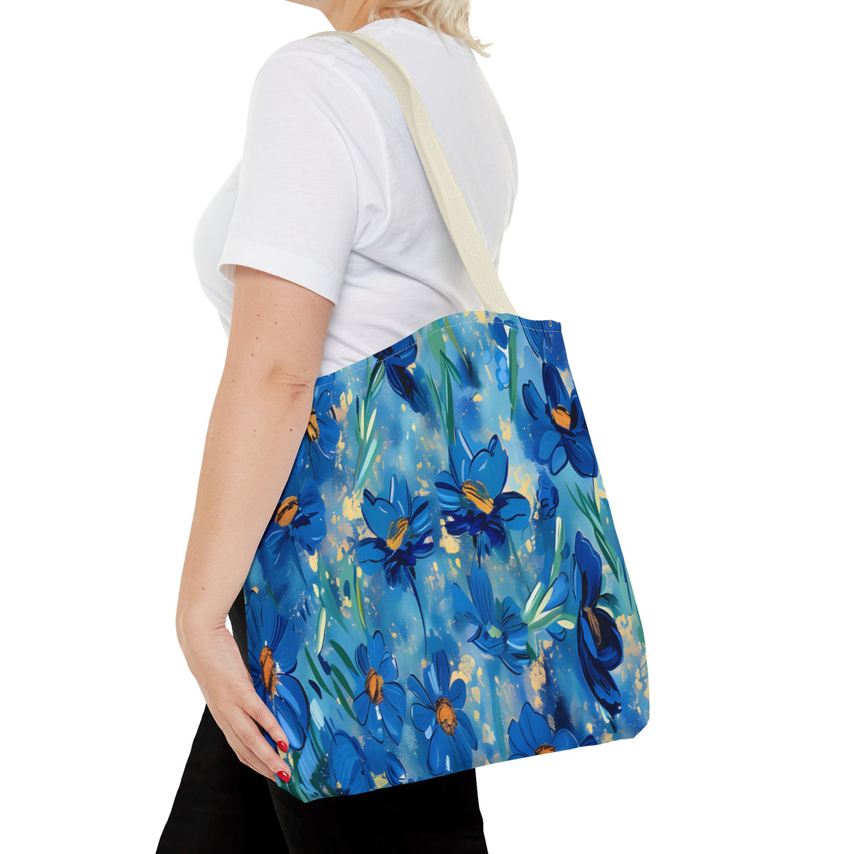 Cobalt Wildflower Meadow – Blue & Gold Painterly Floral Pattern
