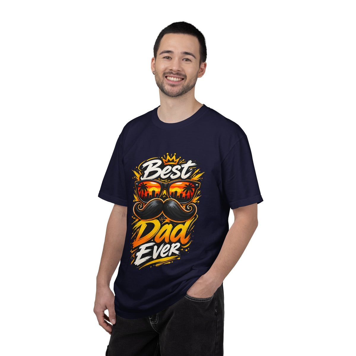 Best Dad Ever T-Shirt | Retro Sunglasses & Mustache Father's Day Tee
