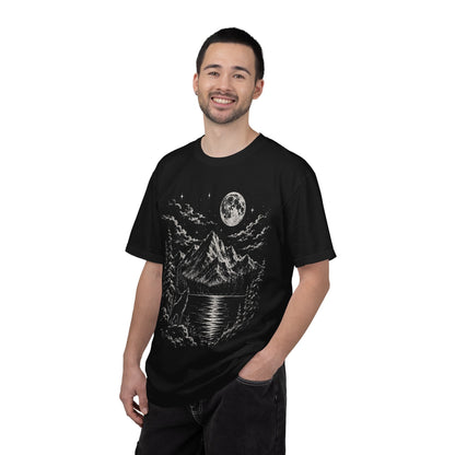 Vintage Wolf Moon T-Shirt – Howling Wolf Mountain & Forest Graphic Tee