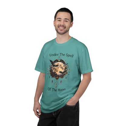 Moonlit Enchantment T-Shirt | Gothic Celestial Moon & Bats Graphic Tee