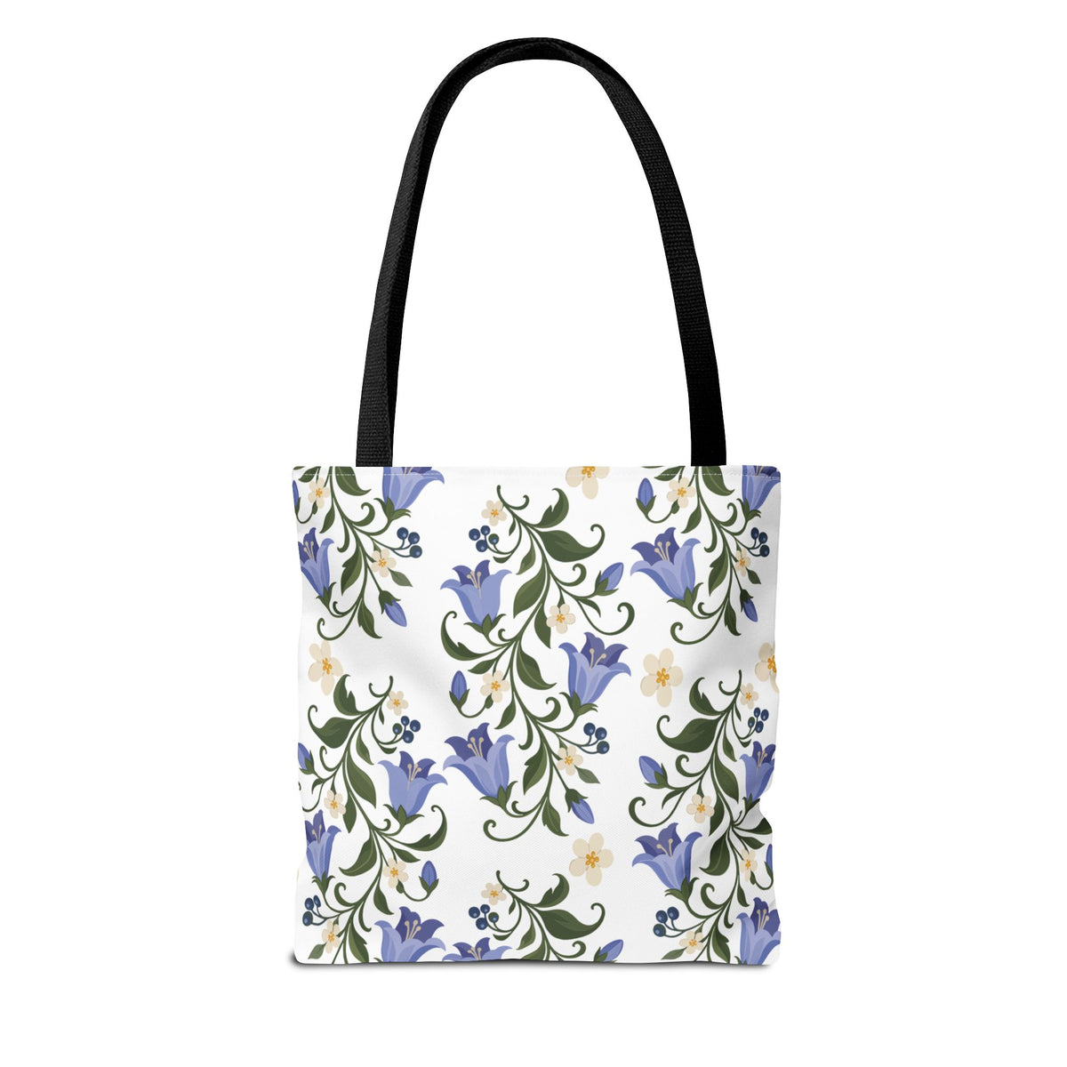 Bluebell Floral Tote Bag – All-Over Print Reusable Canvas Tote