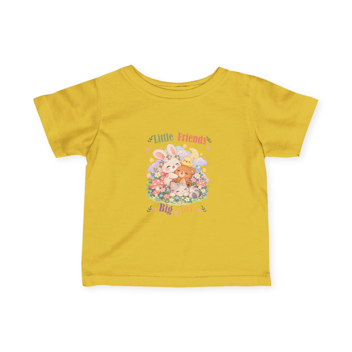 Little Friends Big Joy Kids T-Shirt | Cute Kawaii Woodland Animal Tee