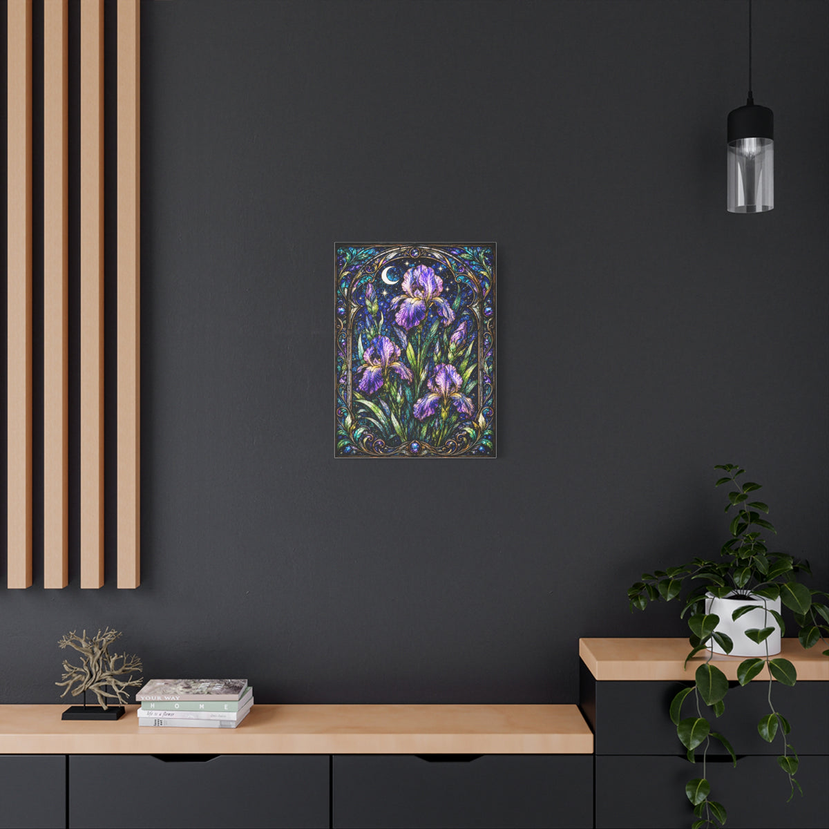 Iris Moon Matte Canvas Wall Art — Stretched Floral Botanical Print