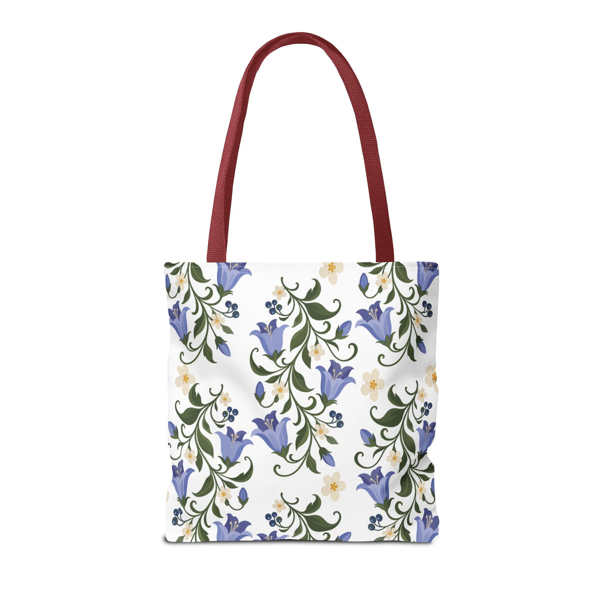 Bluebell Floral Tote Bag – All-Over Print Reusable Canvas Tote