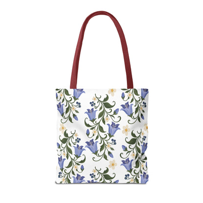 Bluebell Floral Tote Bag – All-Over Print Reusable Canvas Tote