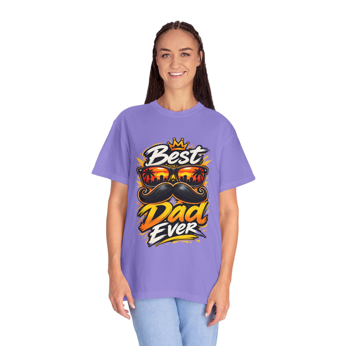 Best Dad Ever T-Shirt | Retro Sunglasses & Mustache Father's Day Tee