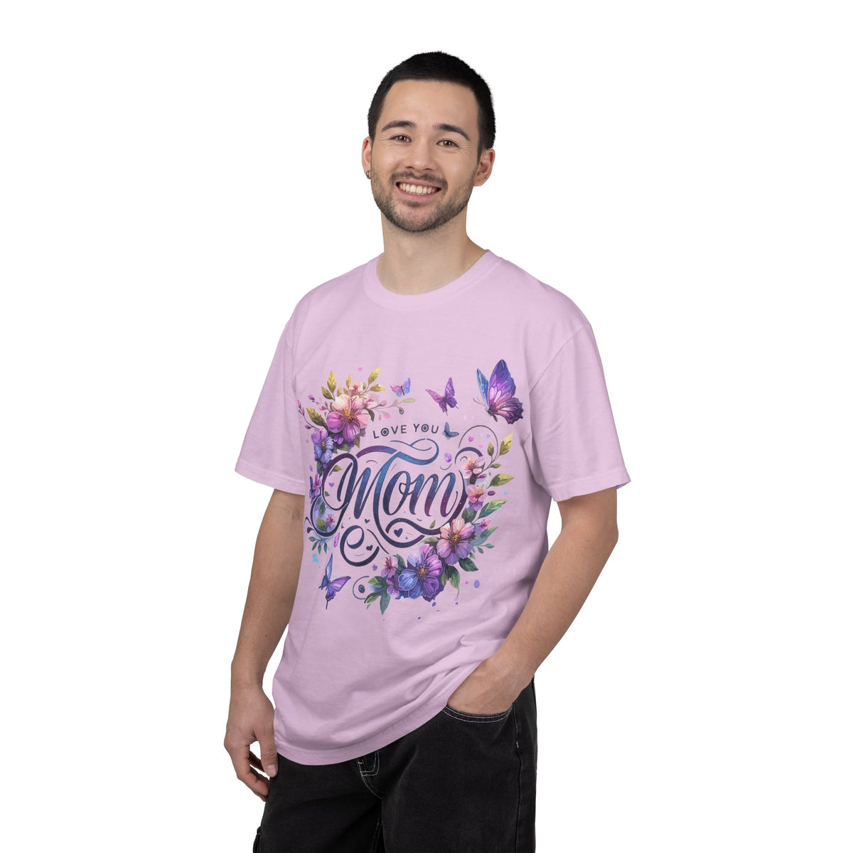 Love You Mom Floral Butterfly Gift Design