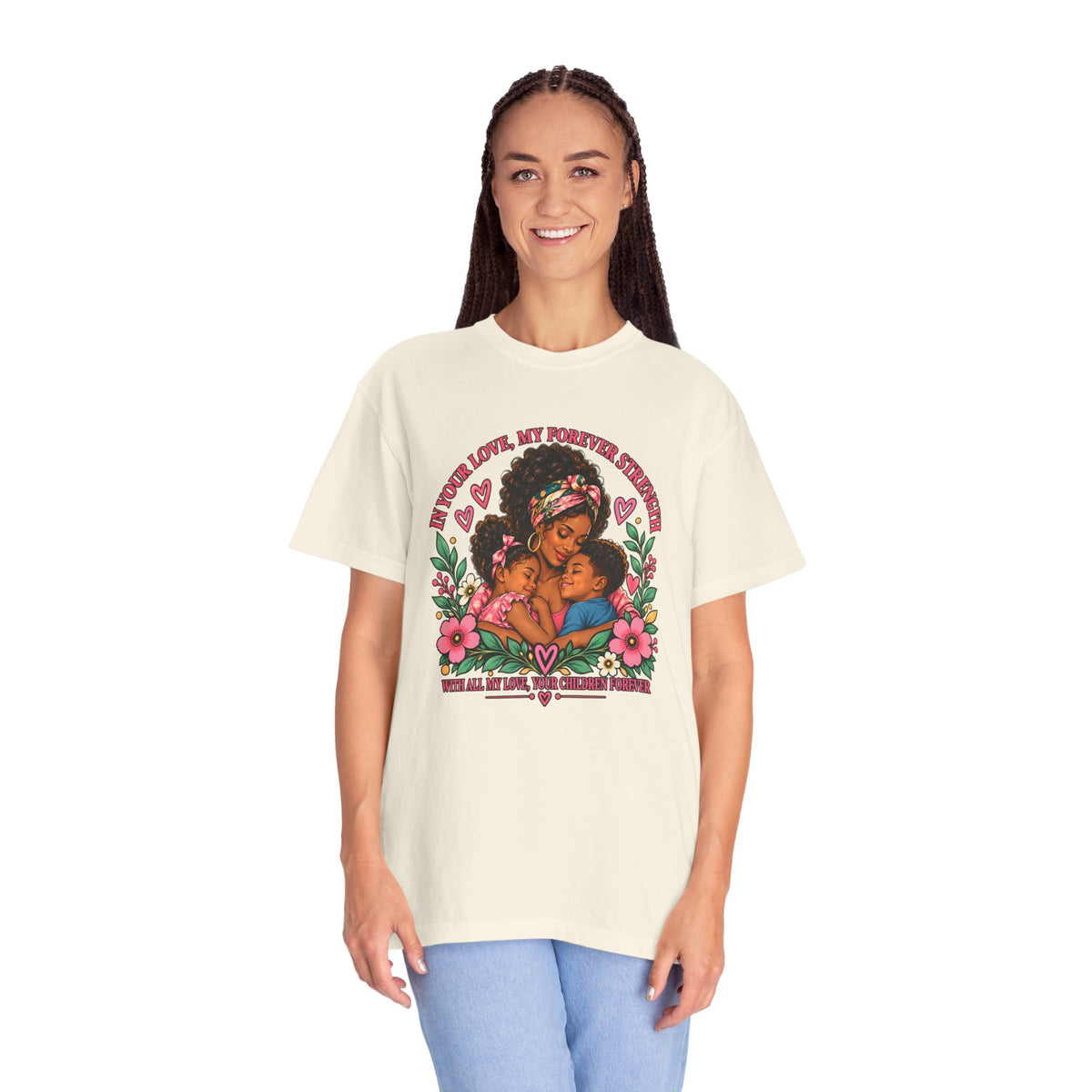Black Mom & Children Love T-Shirt – Forever Strength Mother’s Day Gift