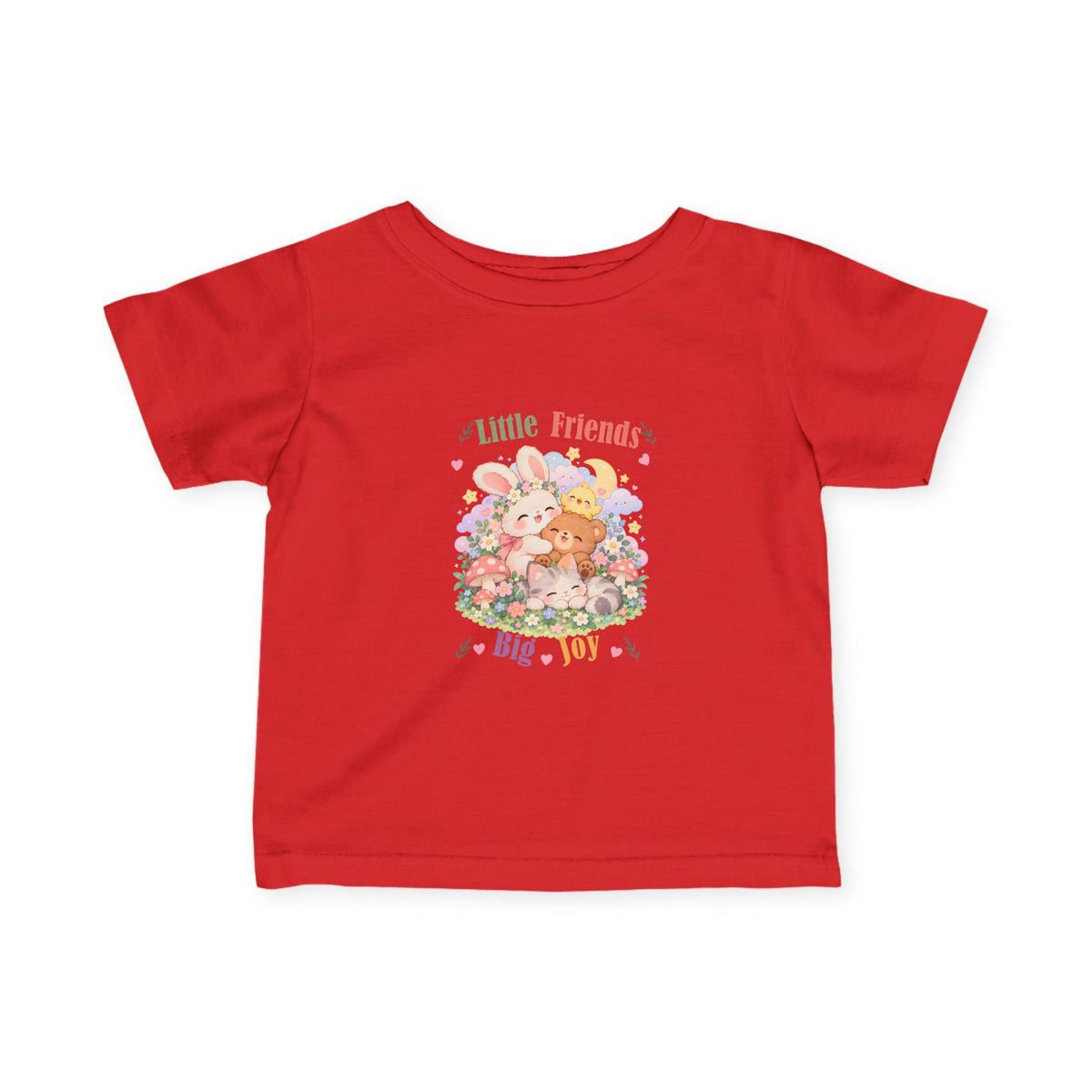 Little Friends Big Joy Kids T-Shirt | Cute Kawaii Woodland Animal Tee