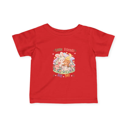 Little Friends Big Joy Kids T-Shirt | Cute Kawaii Woodland Animal Tee