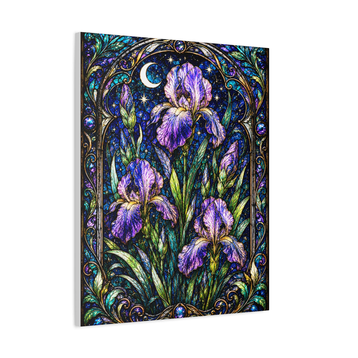 Iris Moon Matte Canvas Wall Art — Stretched Floral Botanical Print
