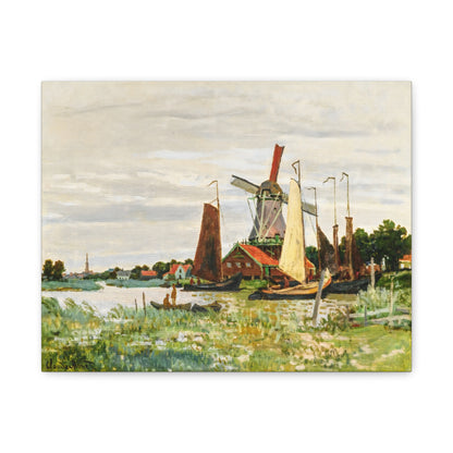 Claude Monet Dutch Windmill Wall Art | Zaandam Impressionist Landscape Print