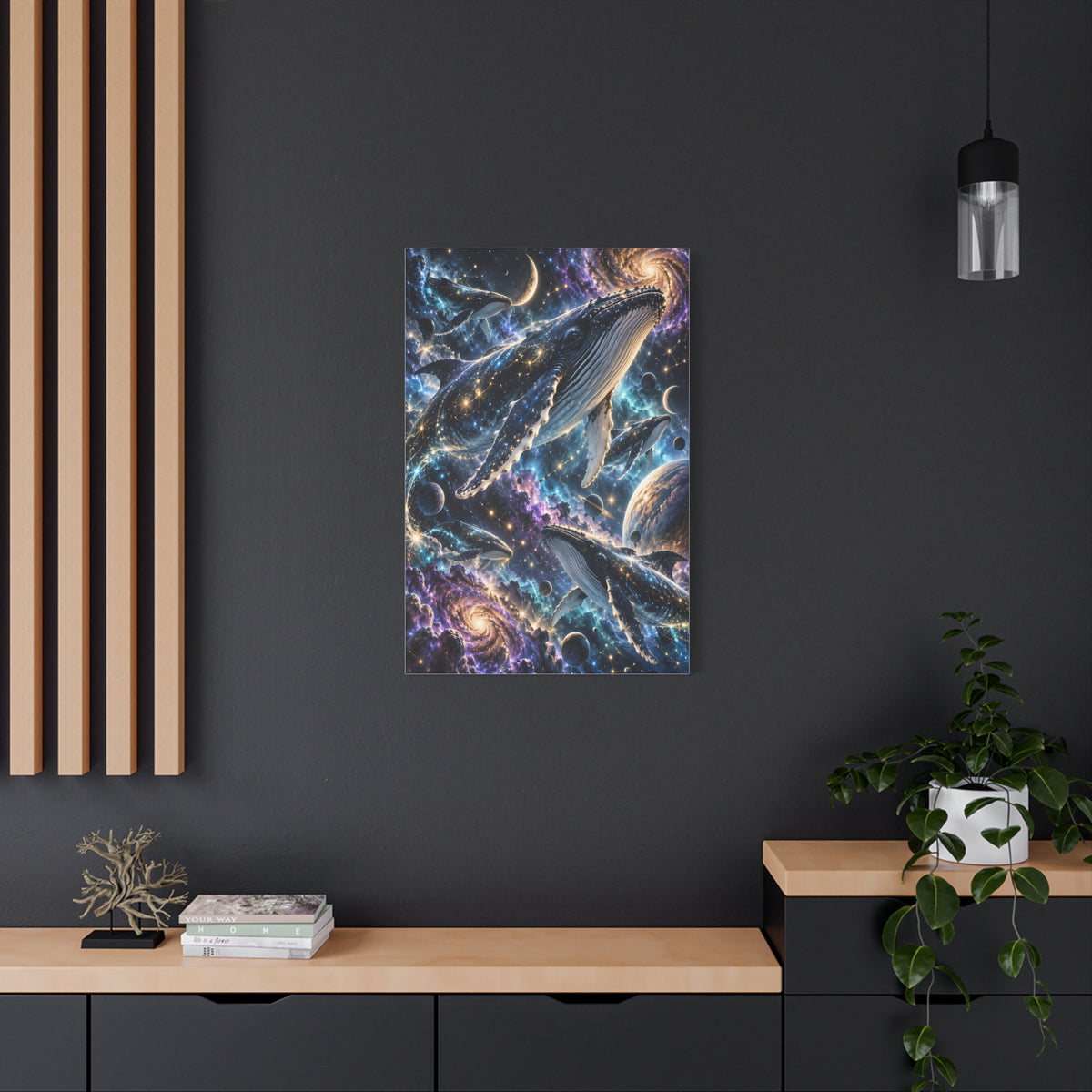 Celestial Whale Migration Galaxy Fantasy Wall Art