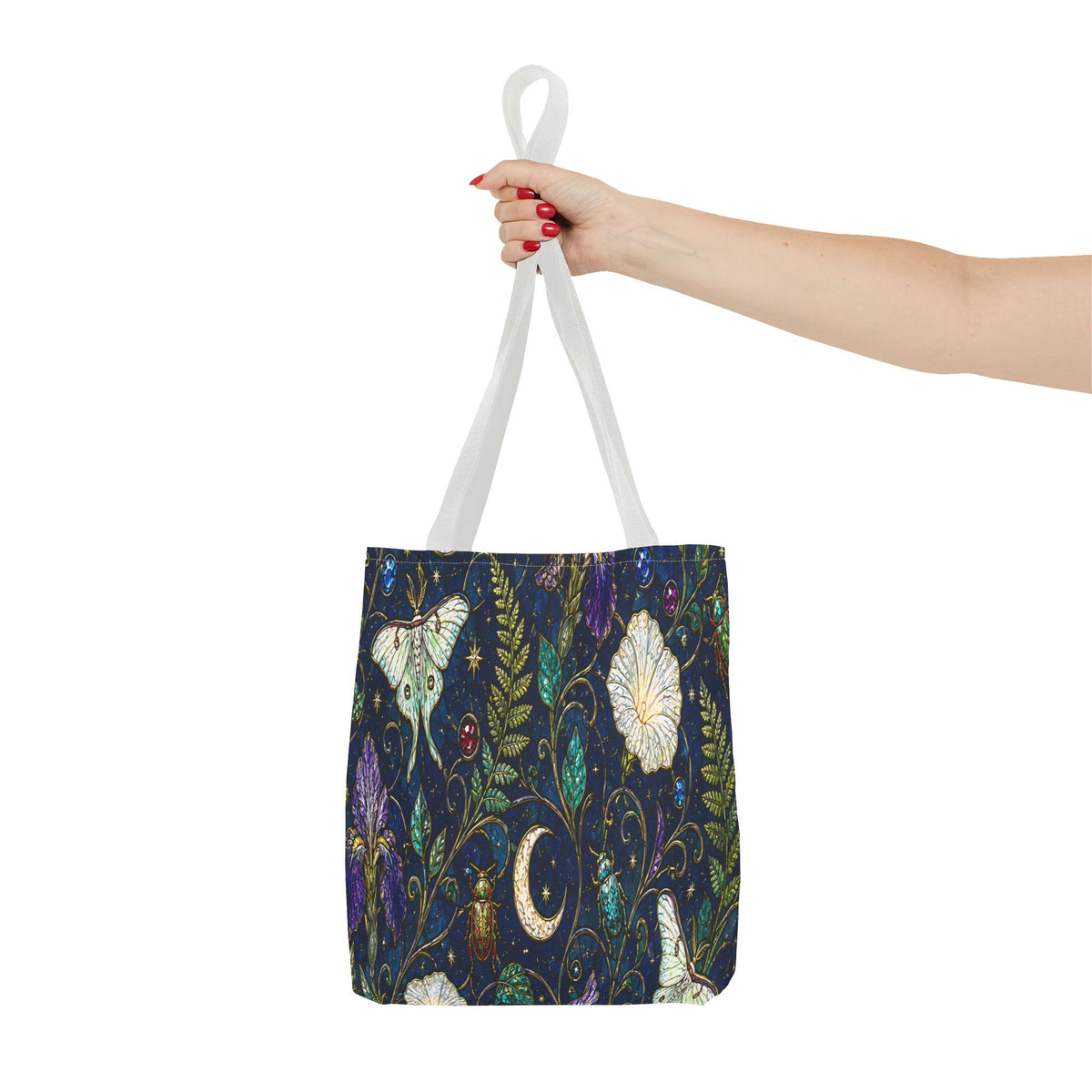 Moonlit Menagerie Garden | Celestial Botanical Tote Bag