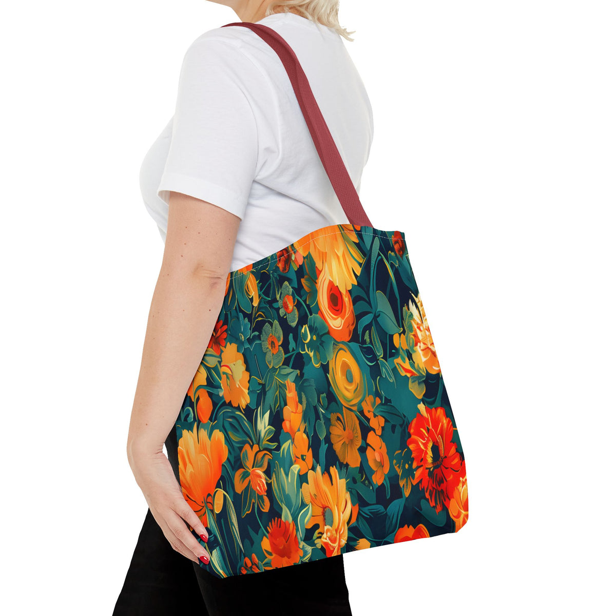 Floral Garden Tote Bag — Vibrant Botanical All-Over Print
