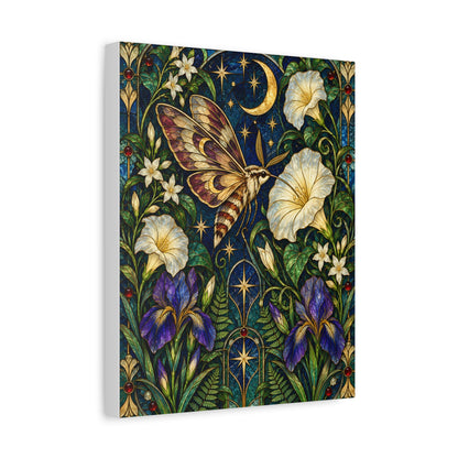 Moonlit Moth & Floral Botanical Print - 5 sizes
