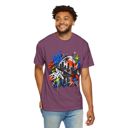 Urban Neon Graffiti Cityscape Streetwear T-Shirt