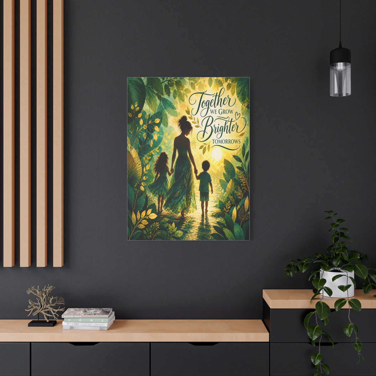Together We Grow Brighter Tomorrows – Mother &amp; Children Wall Art
