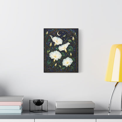 Moonlit Morning Glories Canvas Print 11 x 14