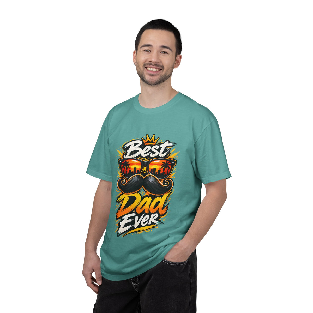 Best Dad Ever T-Shirt | Retro Sunglasses & Mustache Father's Day Tee