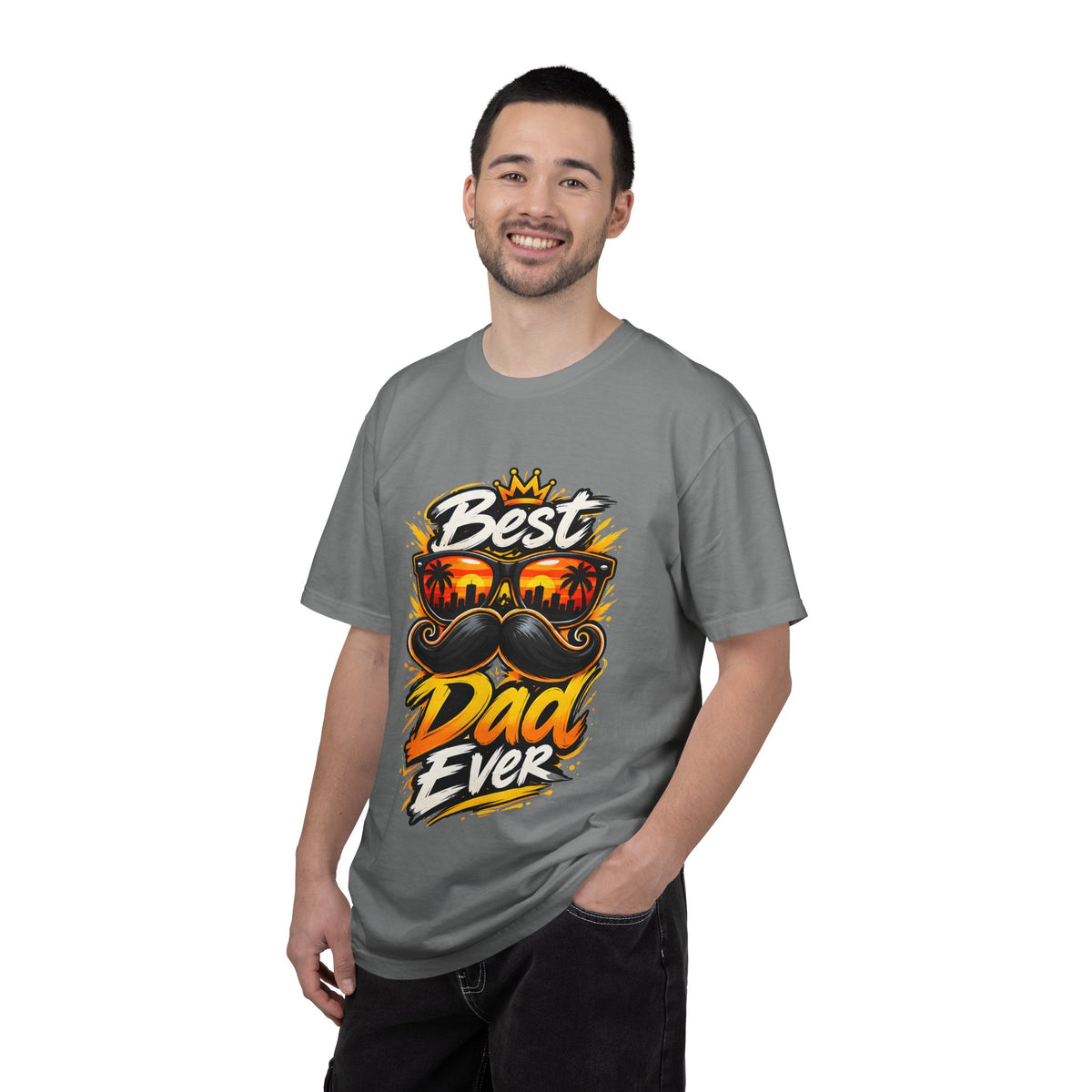 Best Dad Ever T-Shirt | Retro Sunglasses & Mustache Father's Day Tee