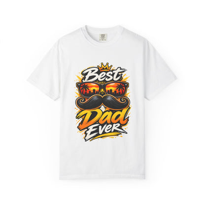 Best Dad Ever T-Shirt | Retro Sunglasses & Mustache Father's Day Tee