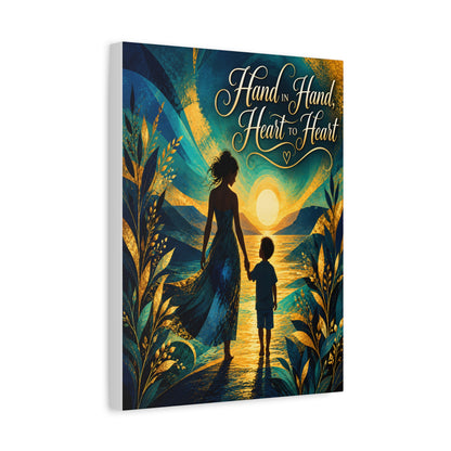 Hand in Hand, Heart to Heart Mother and Son Wall Art