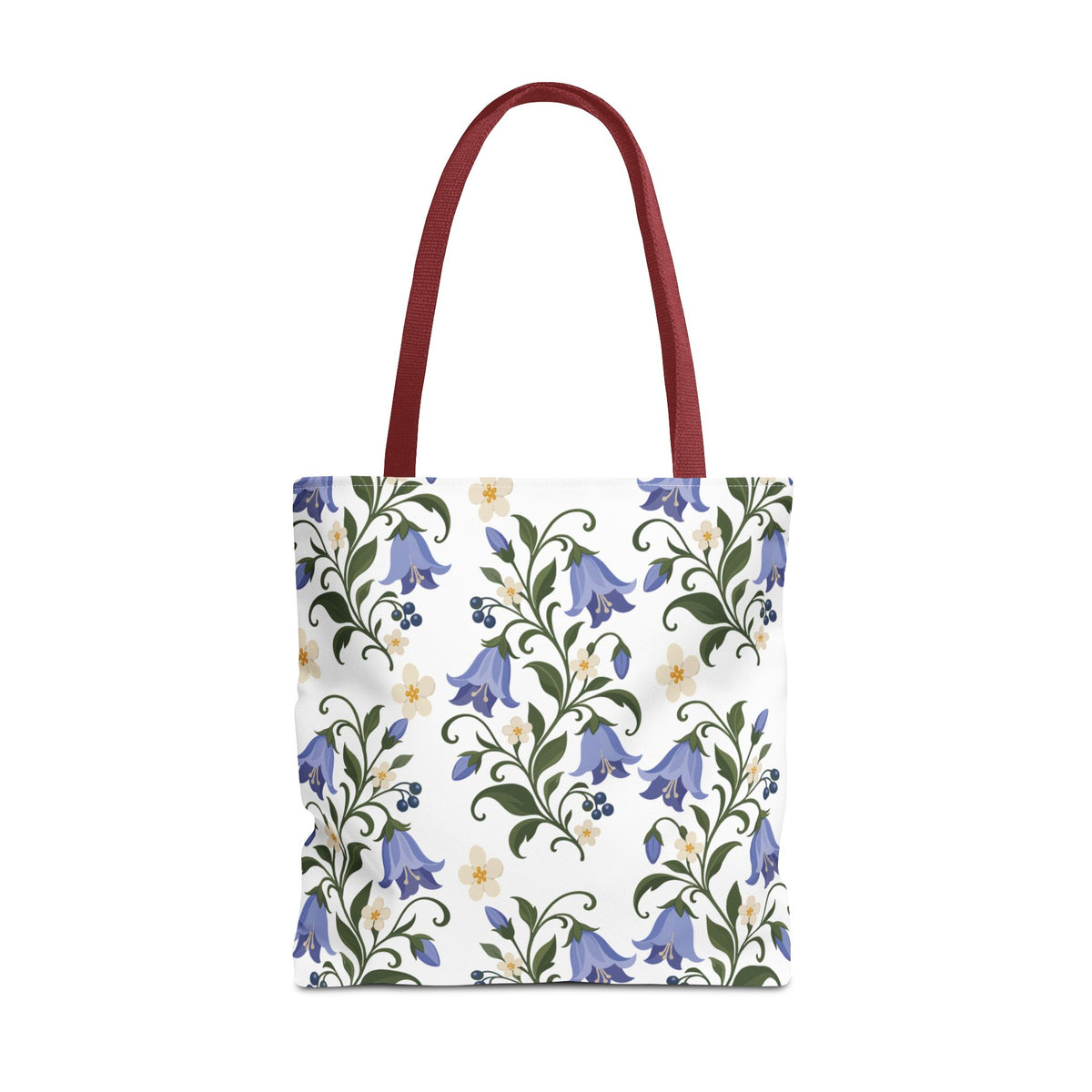 Bluebell Floral Tote Bag – All-Over Print Reusable Canvas Tote