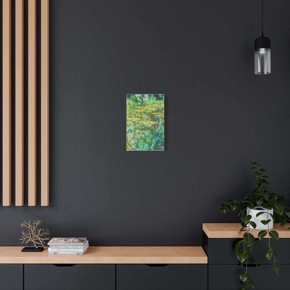 Claude Monet Water Lily Pond Wall Art – Vintage Impressionist Botanical Print