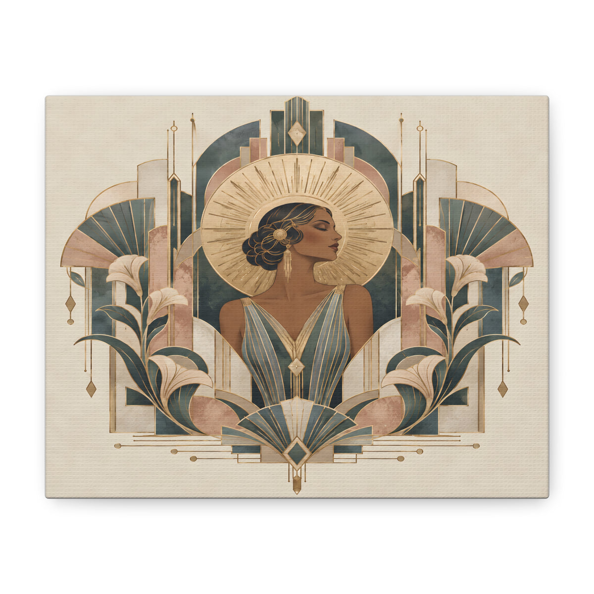 Art Deco Woman Wall Art | Golden Muse Vintage Glamour Print