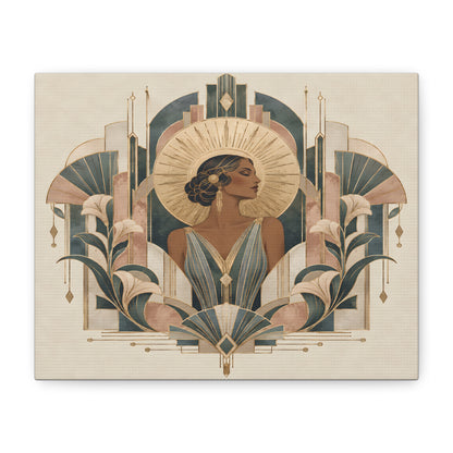 Art Deco Woman Wall Art | Golden Muse Vintage Glamour Print