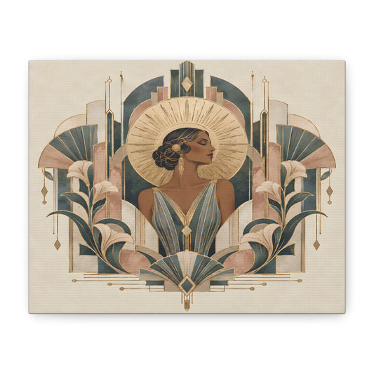 Art Deco Woman Wall Art | Golden Muse Vintage Glamour Print
