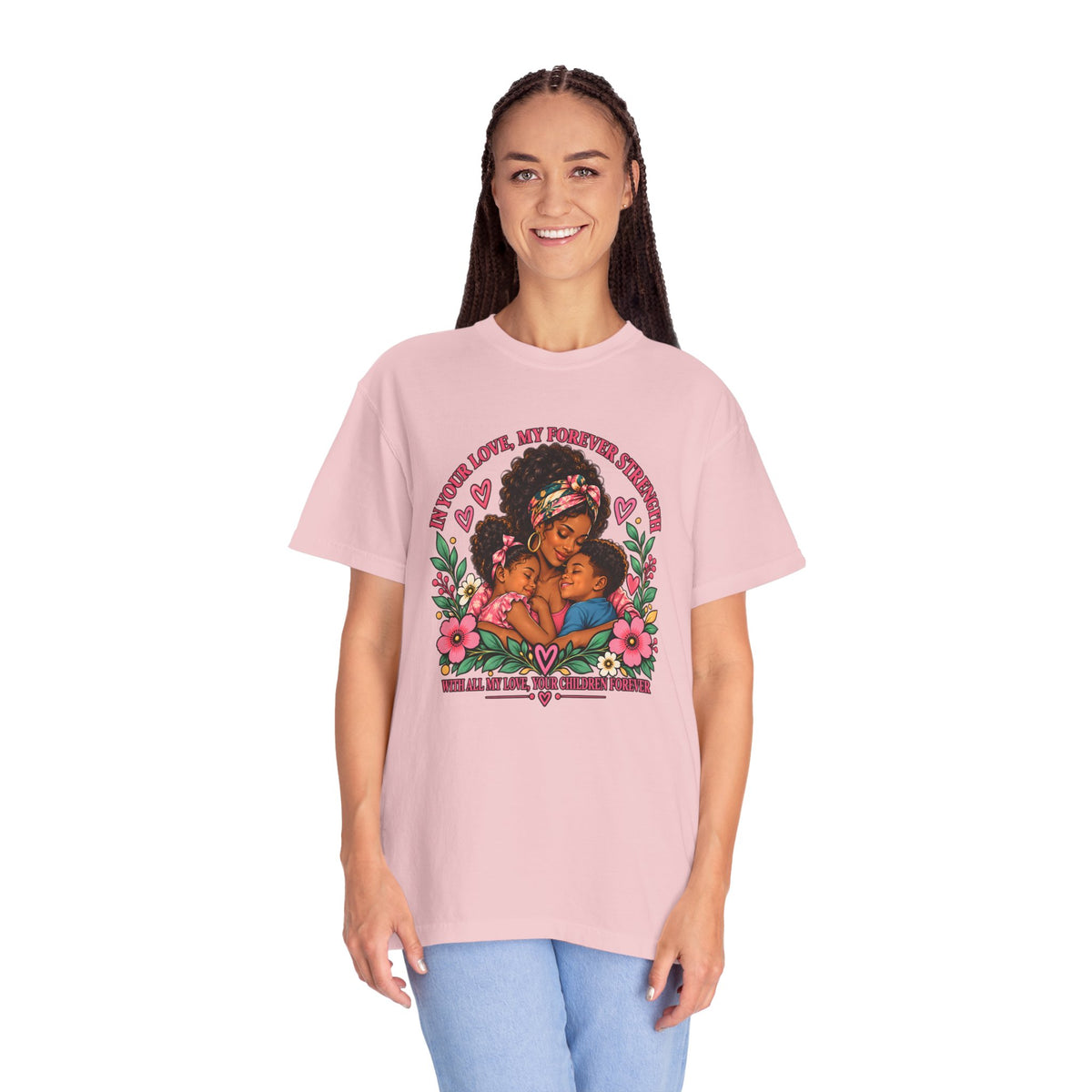 Black Mom & Children Love T-Shirt – Forever Strength Mother’s Day Gift
