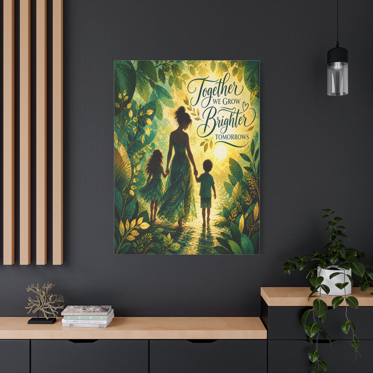 Together We Grow Brighter Tomorrows – Mother &amp; Children Wall Art