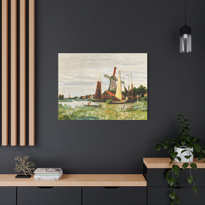 Claude Monet Dutch Windmill Wall Art | Zaandam Impressionist Landscape Print
