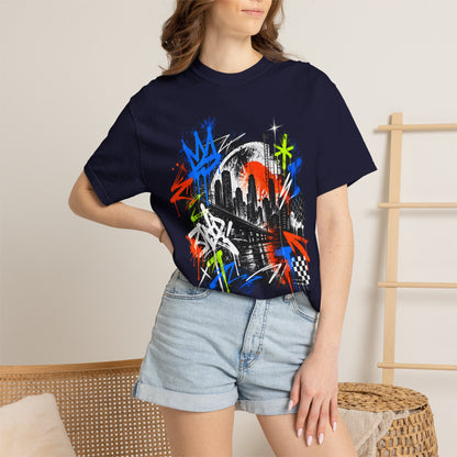 Urban Neon Graffiti Cityscape Streetwear T-Shirt