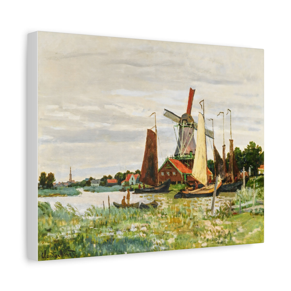 Claude Monet Dutch Windmill Wall Art | Zaandam Impressionist Landscape Print
