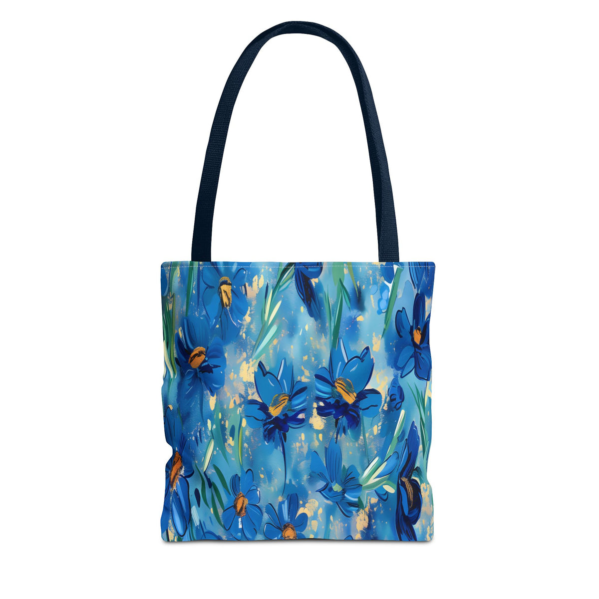 Cobalt Wildflower Meadow – Blue & Gold Painterly Floral Pattern