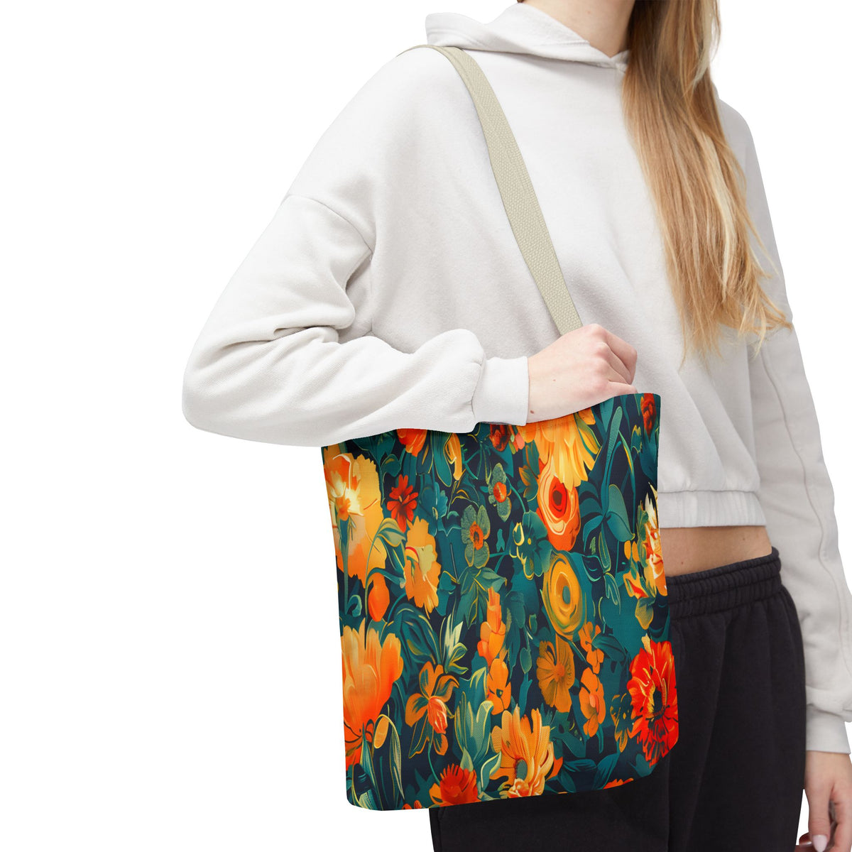 Floral Garden Tote Bag — Vibrant Botanical All-Over Print