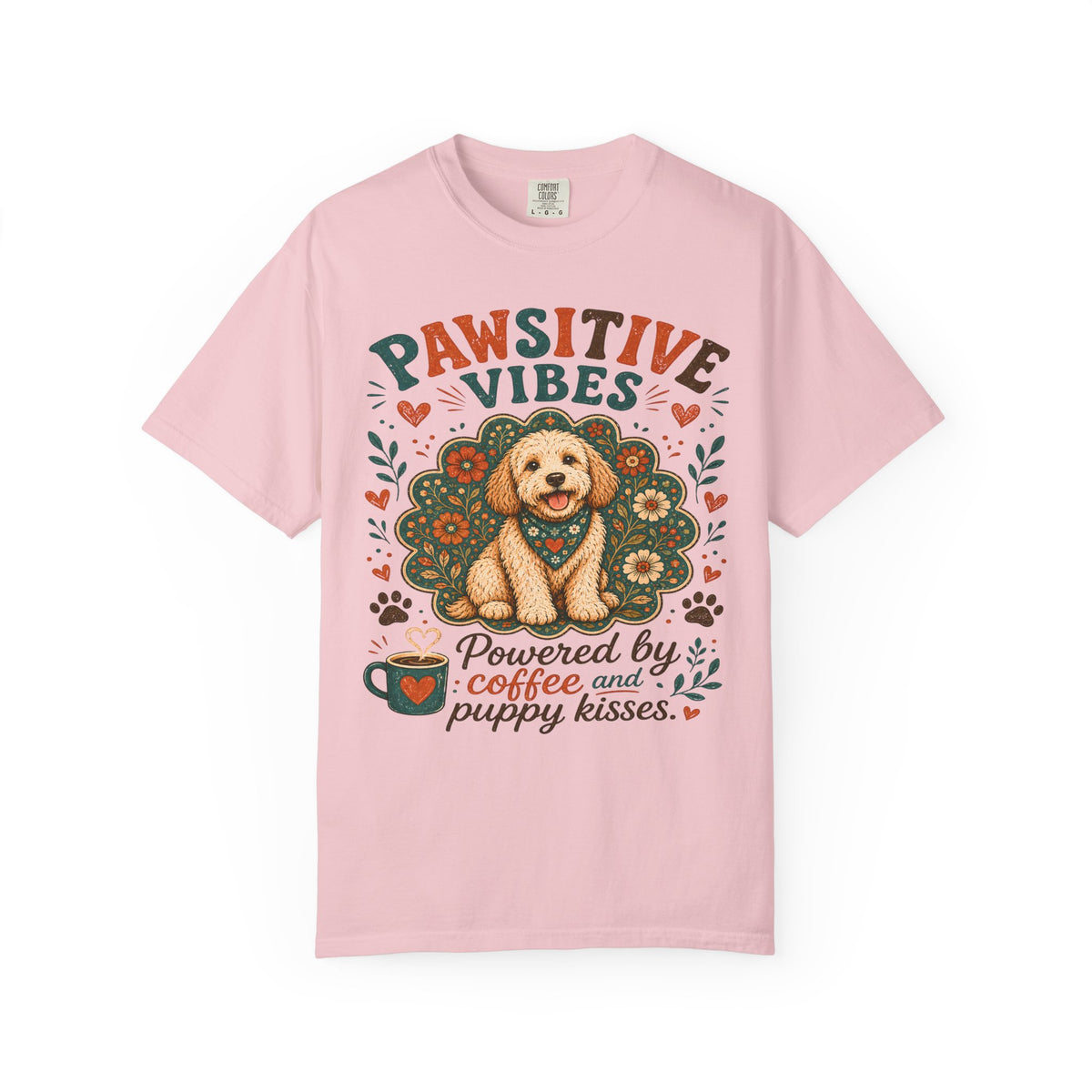 Pawsitive Vibes | Coffee & Puppy Kisses Dog Lover T-shirt