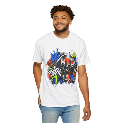 Urban Neon Graffiti Cityscape Streetwear T-Shirt